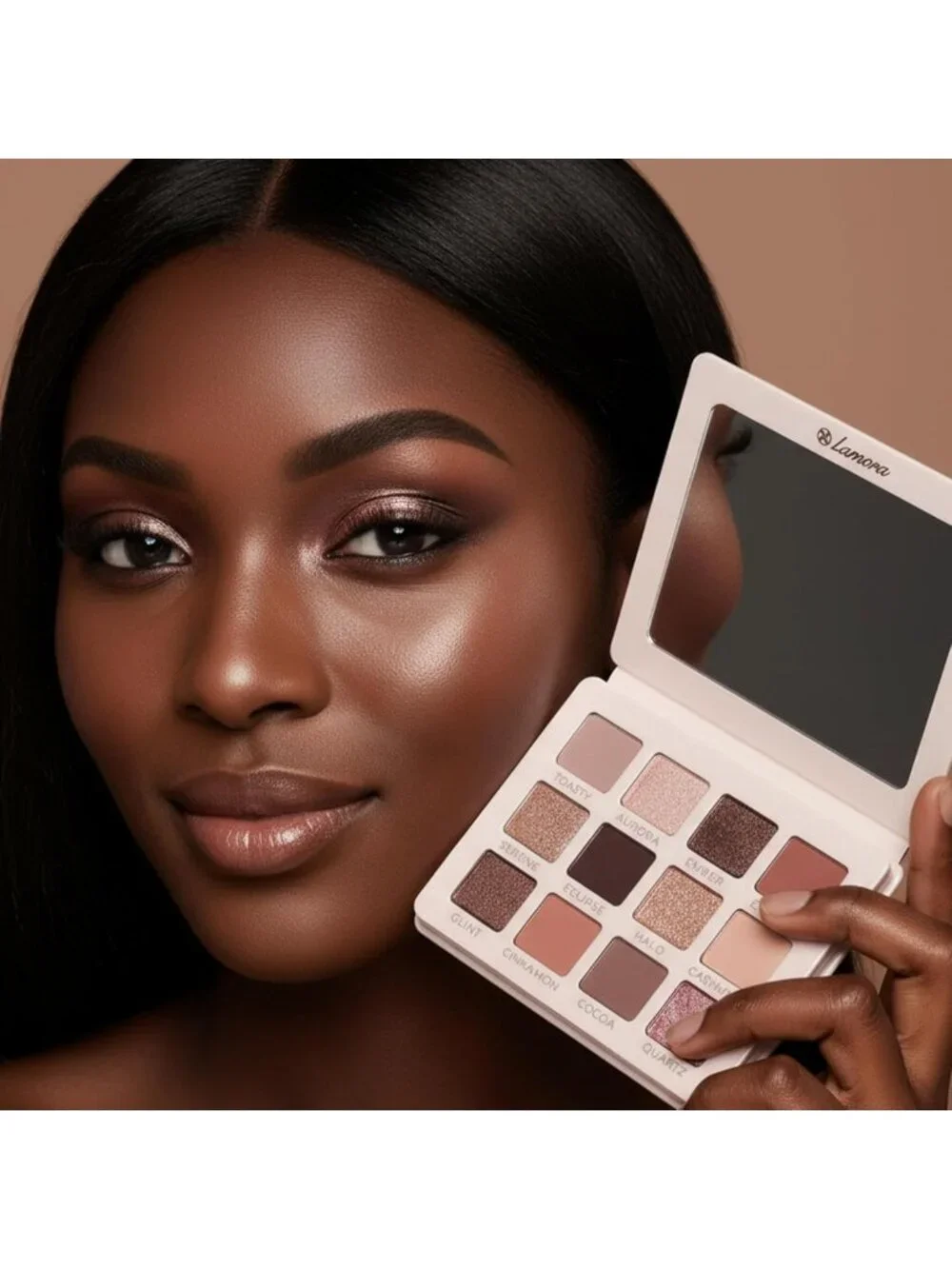 Nude Eyeshadow Palette - 12 Neutral Shimmer & Matte Vegan Shades for All Skin